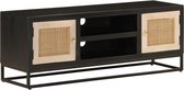 vidaXL - Tv-meubel - 110x30x40 - cm - massief - mangohout - en - ijzer - zwart