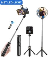 Selfie Stick- Met LED Verlichting - Tripod - 3in1 SelfieStick - Bluetooth - Selfie Stick Tripod - iPhone - Samsung - SelfieStick Universeel