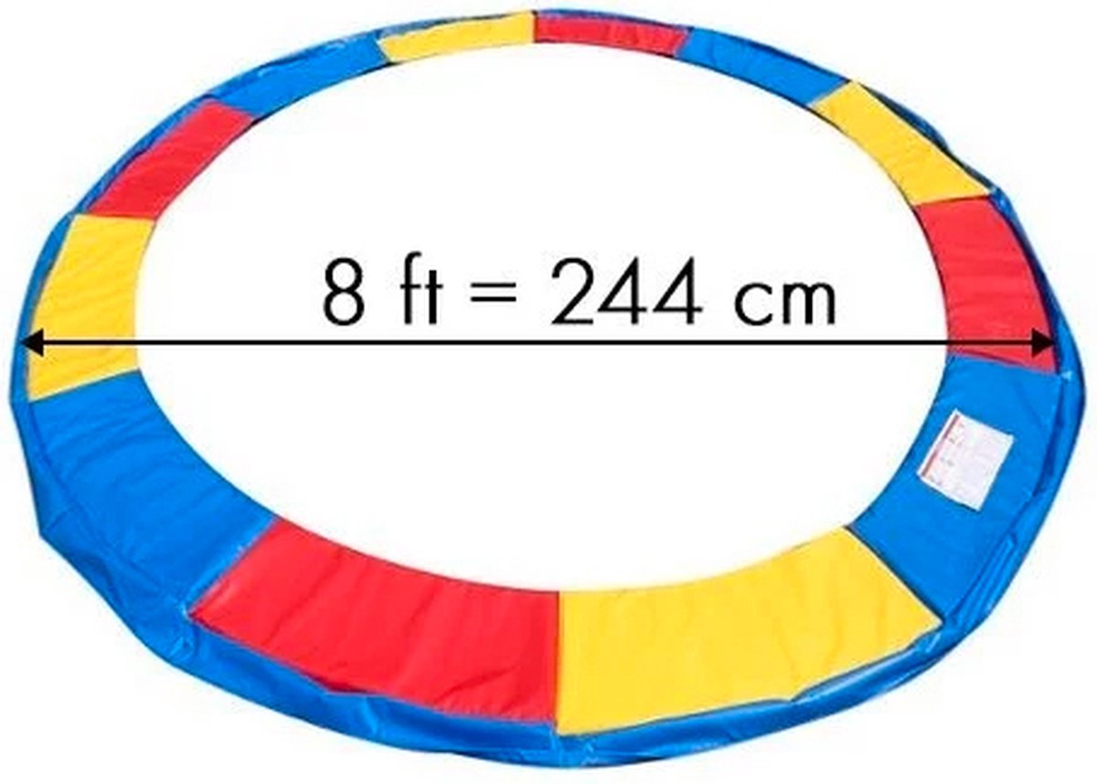 Viking Sports - Trampoline rand - 244 cm - pvc - rood geel blauw — afbeelding 3