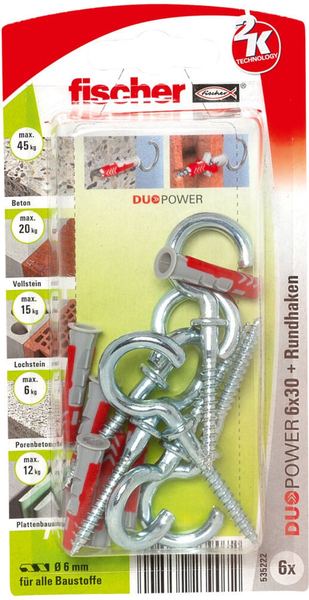 Fischer 6x DUOPOWER 6X30 RH met ronde haak - 535222