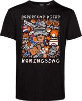 T-shirt Dordrecht Oranjekoorts | Vêtement pour fête du roi | Chemise orange | Noir | taille XL