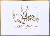 Eid Mubarak Ramadan Placemat - Goud / Wit - Papier - 42 x 30 cm - Set van 6 - Suikerfeest