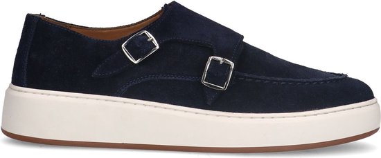 Sacha - Heren - Donkerblauwe suède monk sneakers - Maat 43