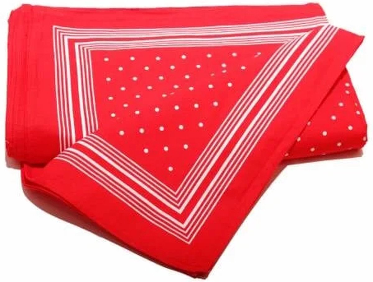 Goedkoopste Boeren zakdoek rood kleine stippel 55 x 55 cm