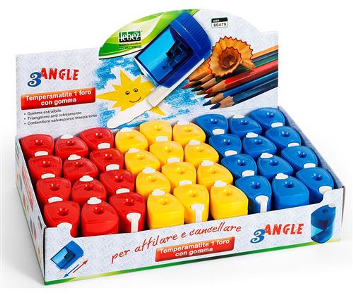 Lebez 80479 potloodslijper Handmatige puntenslijper Blauw, Rood, Geel