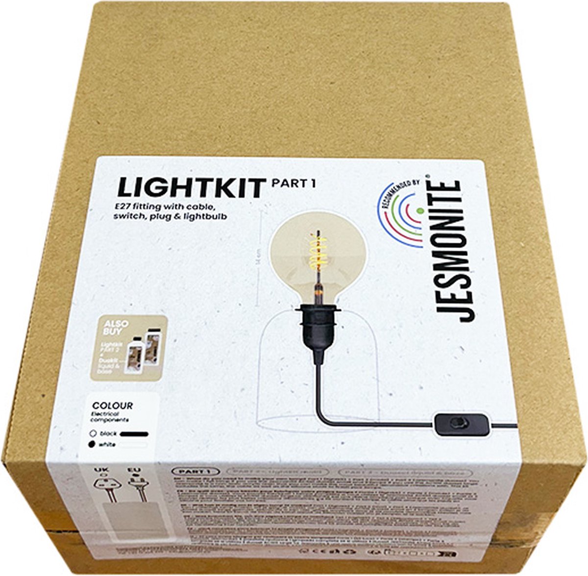 Lamp kabel met schakelaar UK E27 1,8m white