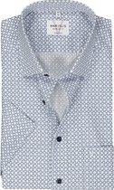 Chemise MARVELIS modern fit - manches courtes - popeline - motif bleu clair - Ne se repasse pas - Taille col : 40