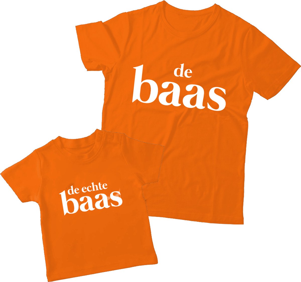Goedkoopste Matching oranje shirts Vader & Kind De Echte Baas | Maat XL 92 | shirts voor vader en kind | WK / EK, Koningsdag, Nederland