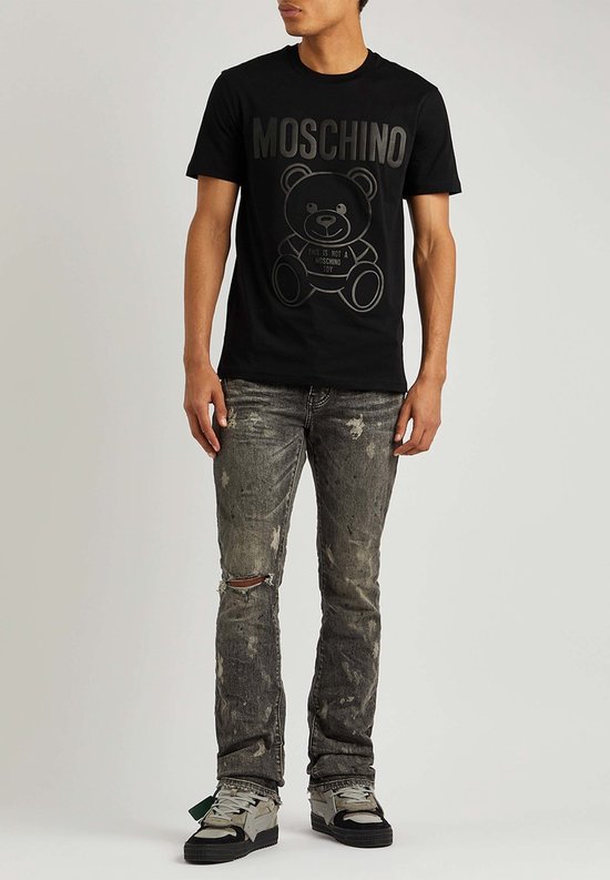T-shirt Homme Moschino – Noir, Taille S, Manches Courtes, Col Rond – Neuf Sans étiquette