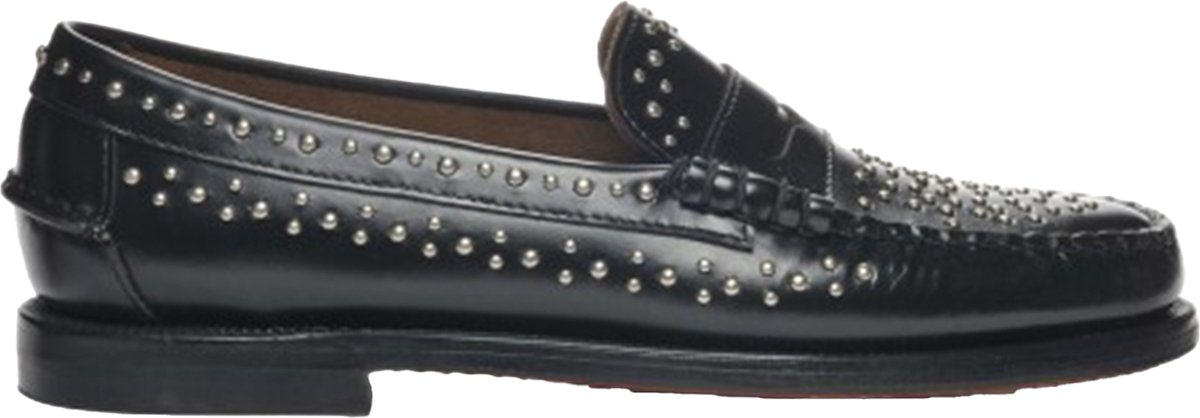 Studded Leather Loafers - Black