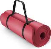 Luxe Duurzame Rode Fitnessmat Yogamat Pilatesmat Gymnastiekmat | 190 x 100 cm | 1,5 cm dikte | getest op ftalaten | NBR-schuimrubber - Luxe Yogamat
