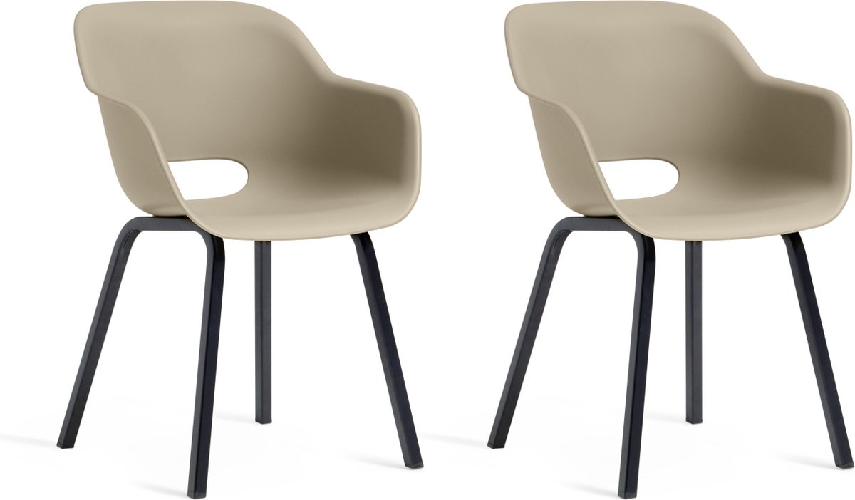 Keter Noa Tuinstoel - 2 stuks - 55x56,5x80cm - metalen frame - Salie Groen