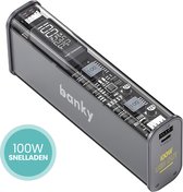 Banky - 100W Laptop Powerbank - 20.000 mAh - Quick Charge - Extra krachtig Met Display & PD Fast Charge | USB-C & USB-A | Geschikt voor Laptops, Apple MacBook, Tablets en Smartphones