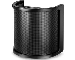 Microfoon-Windshield -Plopkap-Cover-Microfoon Windkap-microfoonpopfilter-Popfilter-(Verbeterde drie lagen) Metal Mesh & Foam & Etamine Layer Microfoonpopfilter-Microfoonvoorruitafdekking- Handmicrofoonschildmasker voor vocale opname-YouTube-video's-S