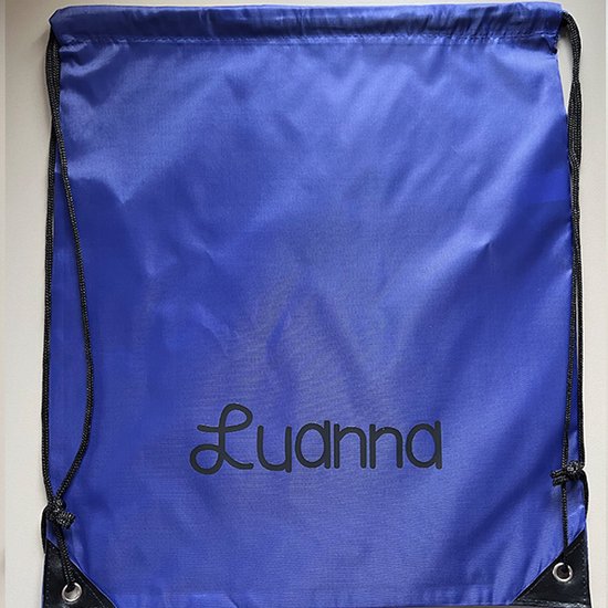 Rugtas - rugzak - blauw - met naam - 36 cm x 41 cm