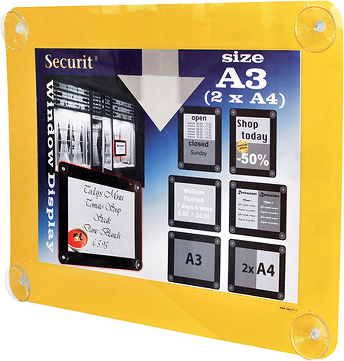 Securit PFW-A3-YE whiteboard Kunststof