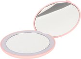 LED-spiegel - Opvouwbaar - Dubbelzijdig - 10x vergroting - Minispiegel - Draagbaar - Roze