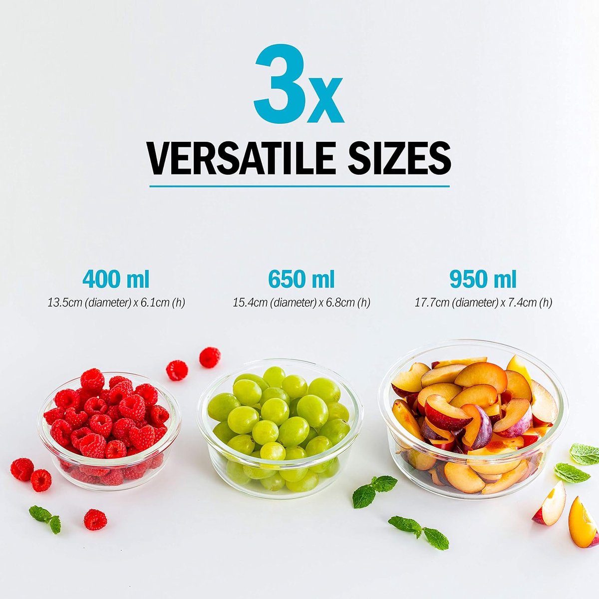 8 Boîtes de Rangement Empilables avec Couvercles Étanches – Bocaux pour Aliments, Micro-ondes, Réfrigérateur et Lave-vaisselle - Maison