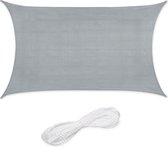 Toile d'ombrage Relaxdays - rectangulaire - HDPE - toile d'ombrage - concave - différentes tailles - gris clair, 3 x 4 m
