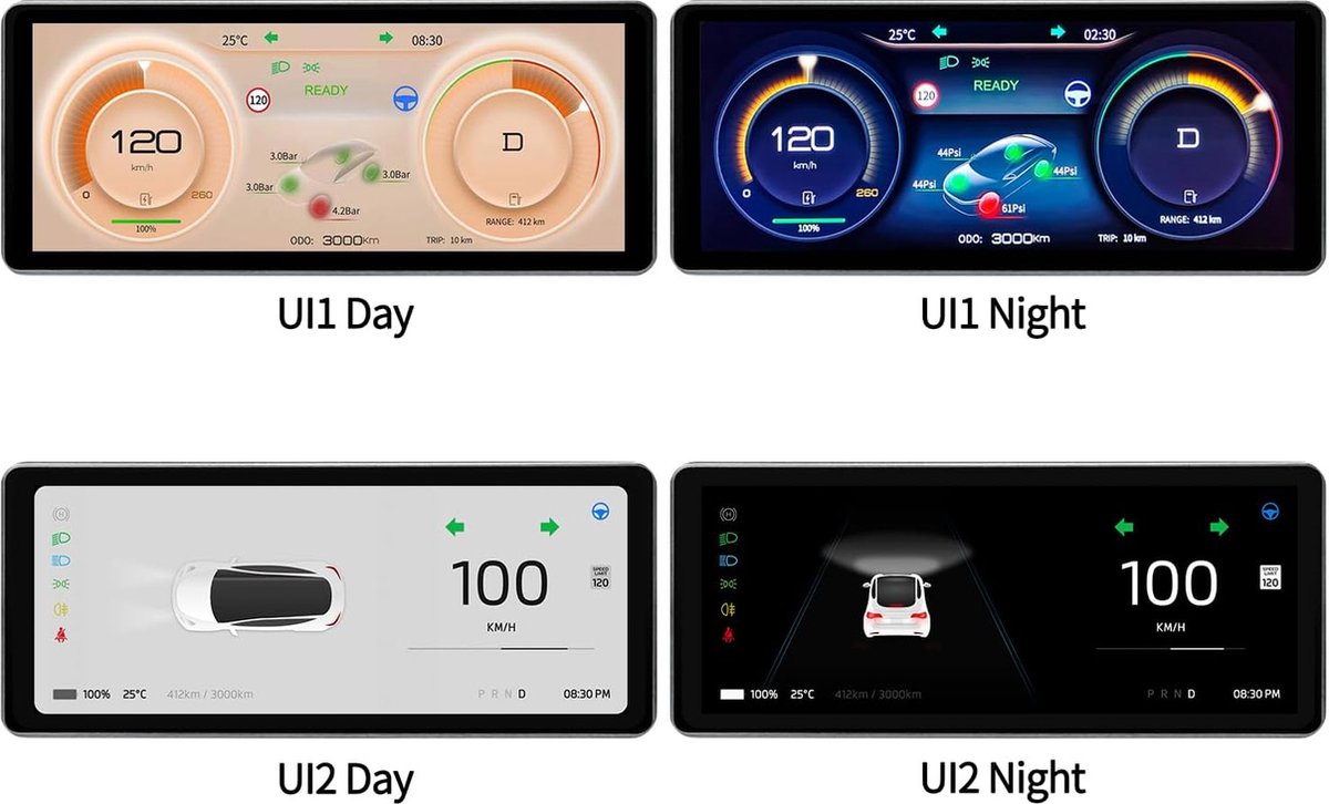 Car HUD head-up display compatible with Tesla Model 3/Y, Disply with remaining battery power, vehicle speed, gear position, turn signal, 12V Car HUD head-up display compatible with Tesla Model 3/Y, Disply with remaining battery power, vehicle speed, gear position, turn signal, 12V