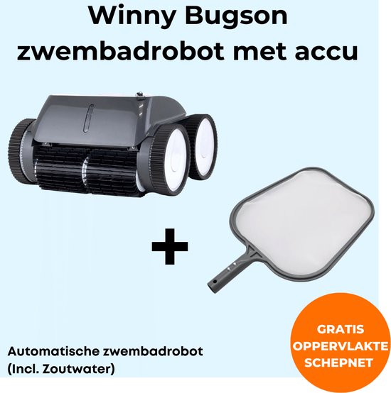 Winny Bugson - Zwembadrobot - Zwembaden tot 12m x 6m - Reinigt de bodem