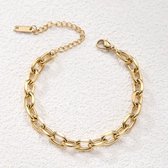 Lucardi - Zilveren goldplated armband closed forever