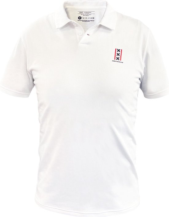 J.A.C. Polo - Dry Fit- Amsterdam Heren Poloshirt Sportpolo Wit Maat M