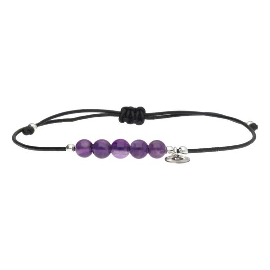 Bela Donaco - Bracelet de Cheville Basic – Améthyste – Cuir