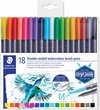 STAEDTLER Design Journey - Dubbele Brush pen met penseelpunt - set 18 st