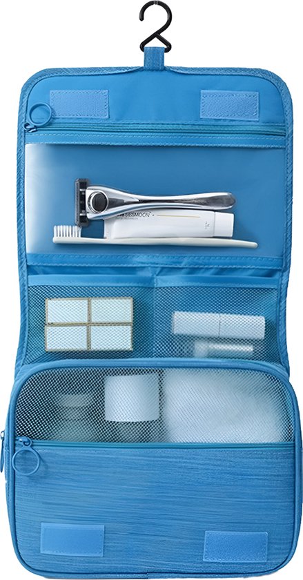 AiQInu Toilettas om op te hangen, uniseks, opvouwbare toilettas, cosmeticatas, reisaccessoires met haak, voor dames en heren