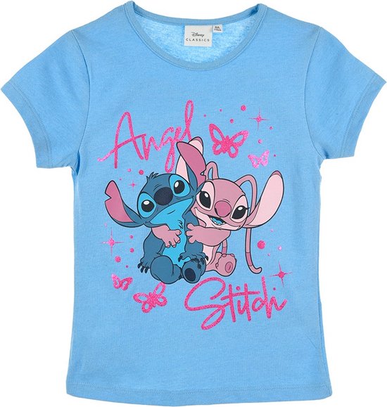 Lilo & Stitch - T-shirt Lilo & Stitch - meisjes - blauw - maat 122/128