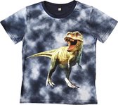 T-shirt met dino's, blauw, full colour print, kids, kinder, maat 134/140, dinosaurus, stoer, mooie kwaliteit!