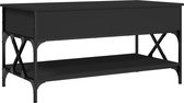 vidaXL - Salontafel - 100x50x50 - cm - bewerkt - hout - en - metaal - zwart