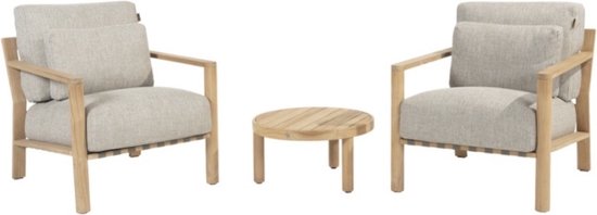 Lucas lounge balkonset 3 delig naturel teak 4 seasons Outdoor