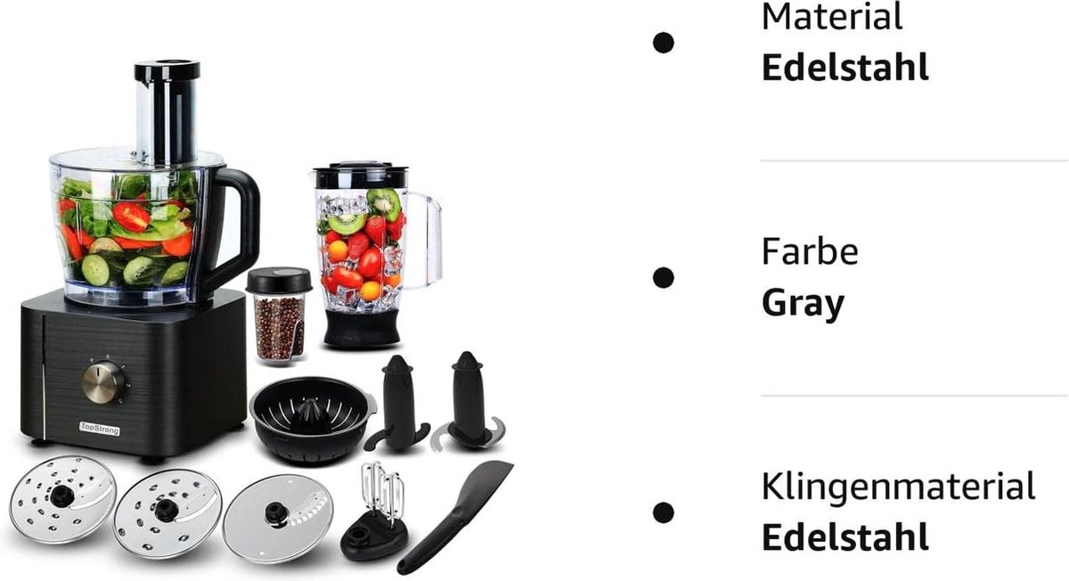 Robot Multifonctions -Robot de cuisine - 3 Vitesses -11 en 1 - 1100 W - mixer presse-agrumes café blender 3,2 L - A - Electroménager Robot Multifonctions -Robot de cuisine - 3 Vitesses -11 en 1 - 1100 W - mixer presse-agrumes café blender 3,2 L - A - Electroménager