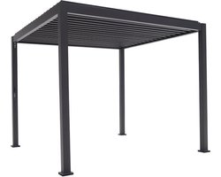 Deluxe® Mirador Paris - Luxe overkapping - Antraciet - Paviljoen - Aluminium - 3x3m - Luxe vrijstaande zonwering en tuin overkapping met kantelbare lamellen - Weerbestendig - Voor gebruik als pergola, carport of veranda.