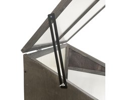 Lendo Online Kweekkas - Broeikas - Tuinkas - Kweekbak - Kas - Serre - 60x49x97,5 cm - vurenhout met pc platen - grijs