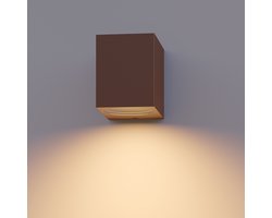 Calex Wandlamp Downlight Sanremo - GU10 - IP54 Water- en Stofbestendig - Geschikt voor Binnen en Buiten - Eenvoudige installatie - Rechthoek - Roestkleur
