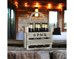 Sfeer7 - houten bierkrat - 6 pack - relatiegeschenk - cadeau - vaderdag