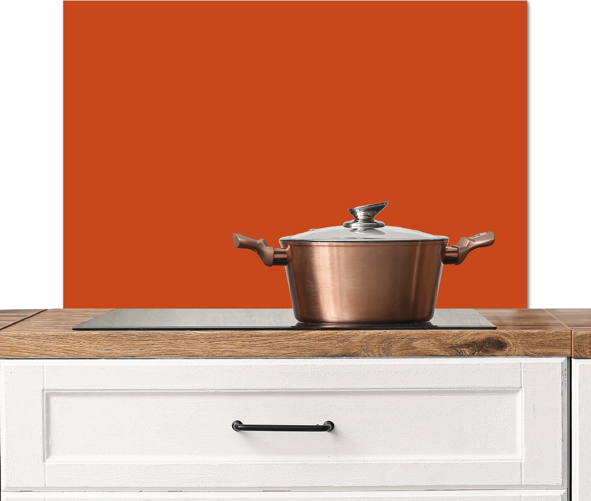 Spatscherm keuken 90x60 cm - Kookplaat achterwand Sienna - Aarde - Kleuren - Effen - Muurbeschermer - Spatwand fornuis - Hoogwaardig aluminium