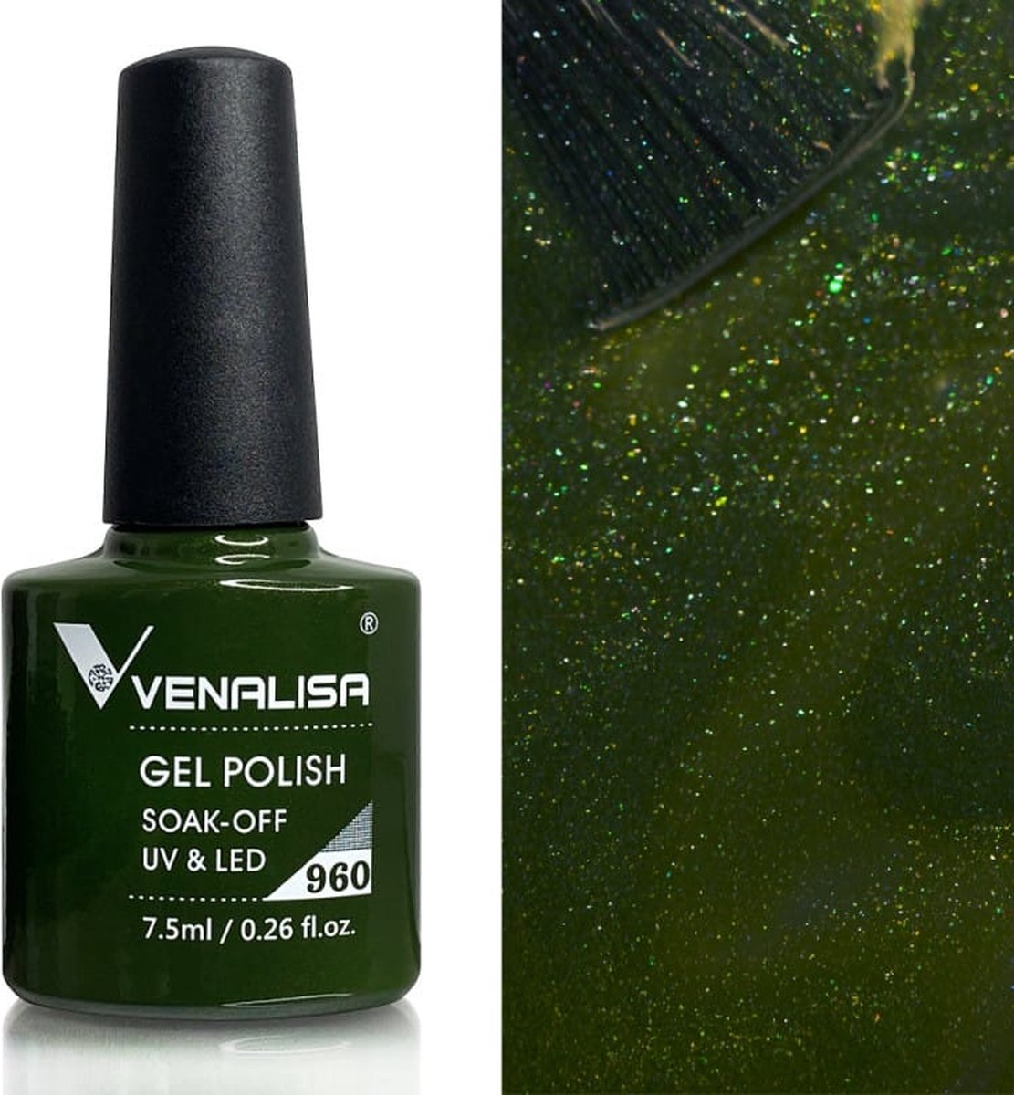 Goedkoopste Venalisa - 960 - Emerald Green - Sparkle - Gel Nagellak - Gellak - Glitter - Groen