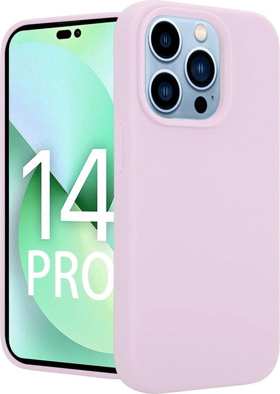 Coque de téléphone Coverzs adaptée à la coque iPhone 14 Pro - Coque de Luxe en silicone liquide - Protection optimale - siliconen hoesje - Rose