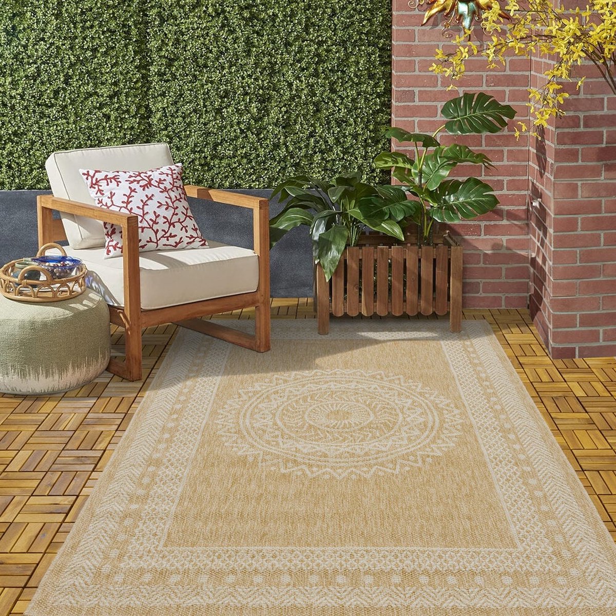 Flycarpets Lucia Naturel Sisal Buitenkleed Voor Binnen & Buiten Vloerkleed - Beige - 120x170 cm