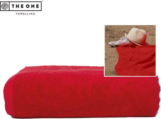 The One Towelling Classic Supersize strandlaken - Extra grote handdoek - 100% Gekamd katoen - 100 x 210 cm - Rood