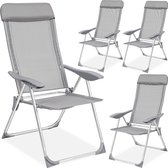 TecTake - 4 x chaise de camping - chaise de jardin - pliable - gris - 402181