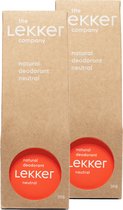 The Lekker Company deodorant crème neutraal duoverpakking