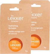 The Lekker Company lippenbalsem orange vanilla swirl duoverpakking