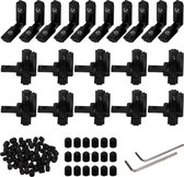 Belle Vous 22 Pack of 2020 Extrusion Profile Connectors - 3-Way Connects with 90 Degree/Right Angle L-Shaped Brackets & Screws - Corner Brace Connectors for Wood Furniture, Shelves & Cabinets