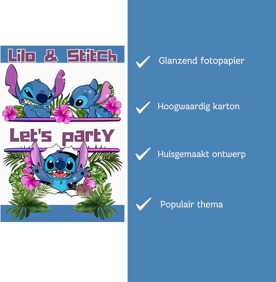 Lot De 12 Cartes D'invitation Anniversaire Stitch - Version Française, Avec Enveloppes Et Autocollants - Format A6 (15,2 X 10,7 Cm) Thème Disney Stitch
