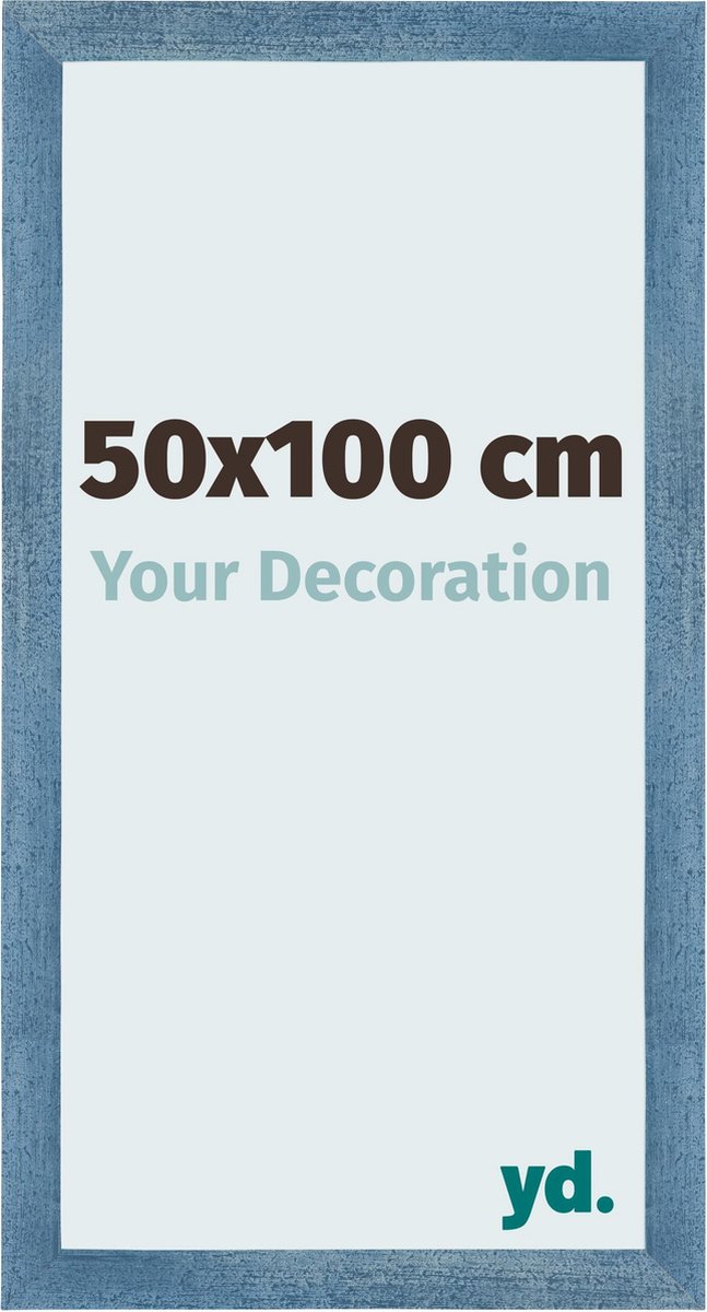yd. Your Decoration - Fotolijst 50x100 cm - MDF - Helder Blauw Geveegd - Mura
